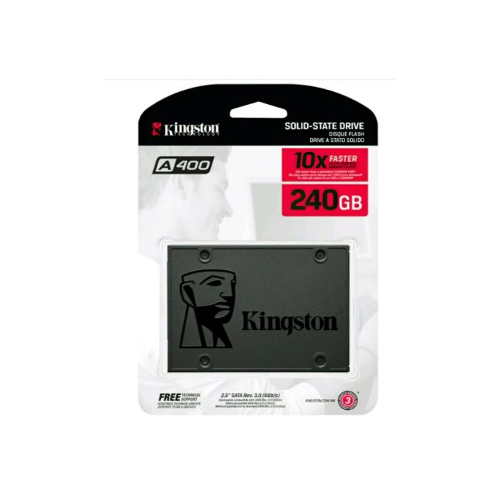 Накопичувач SSD Kingston SSDNow A400 240GB 2.5"; SATAIII 3D NAND (SA400S37/240G)