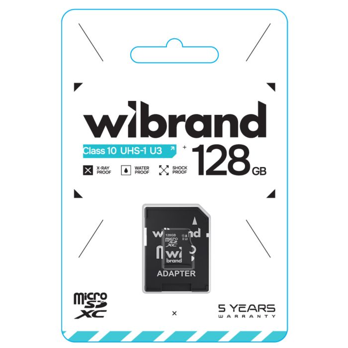 Карта пам'яті microSDXC (UHS-1 U3) Wibrand 128Gb class 10 (adapter SD) (WICDHU3/128GB-A)