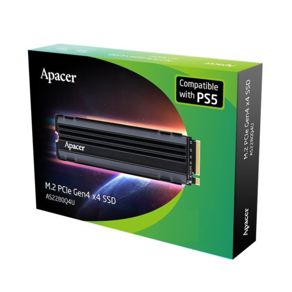 Накопичувач SSD M.2 Apacer AS2280Q4U5 (For PS5) 2TB 2280 PCIe 4.0x4 NVMe 3D Nand Read/Write: 7400/7000 MB/sec (AP2TBAS2280Q4U5-1)