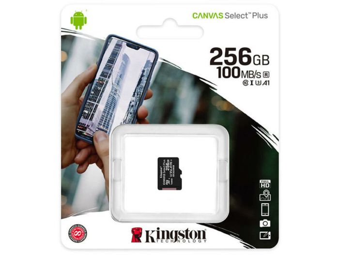 Карта пам'яті microSDXC (UHS-1) Kingston Canvas Select Plus 256Gb class 10 А1 (R-100MB/s) (SDCS2/256GBSP)