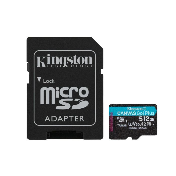 Карта пам'яті microSDXC (UHS-1 U3) Kingston Canvas Go Plus 512Gb class 10 A2 V30 (R170MB/s, W90MB/s) (adapter SD) (SDCG3/512GB)