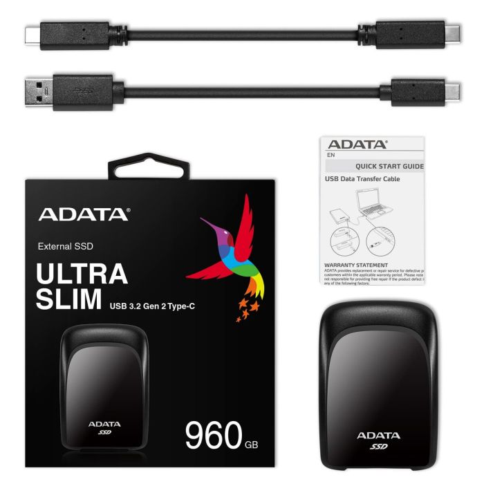 Портативний SSD ADATA SC680 960GB USB 3.2 Gen 2 Type-C Black (ASC680-960GU32G2-CBK)
