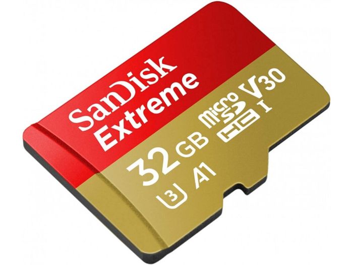 Карта пам'яті microSDHC (UHS-1 U3) SanDisk Extreme A1 32Gb Class 10 V30 (R100Mb/s, W60Mb/s) (SDSQXAF-032G-GN6GN)