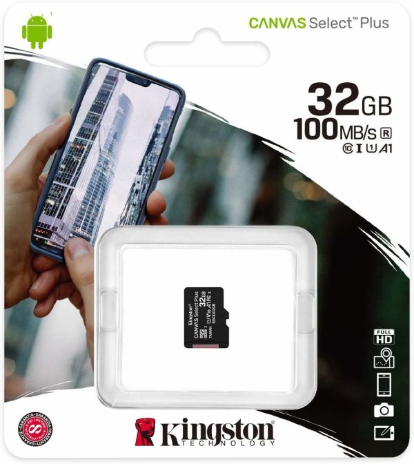 Карта памяті microSDHC (UHS-1) Kingston Canvas Select Plus 32Gb class 10 А1 (R-100MB/s) (SDCS2/32GBSP)