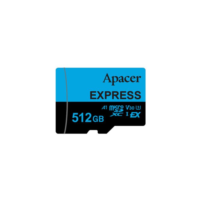Карта пам'яті microSDXC  (UHS-1 U3) Apacer Express 512Gb class 10 V30 A1  Read/Write:810/700 MB/sec (Compatible with Nintendo Switch 2) (AP512GMCEXG3X17-RA)