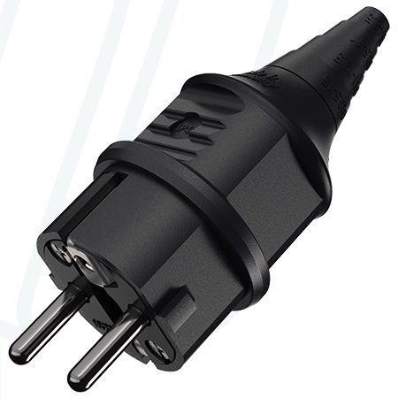 Штекер SCHUKO 16A 2п+З 230В, IP44 чорний, MENNEKES (артикул 10754)