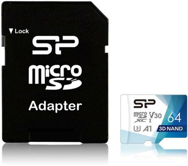 Карта пам'яті microSDXC (UHS-1 U3) SiliconPower Superior Pro Colorful 64Gb class 10 A1 V30 (adapter SD) (SP064GBSTXDU3V20AB)
