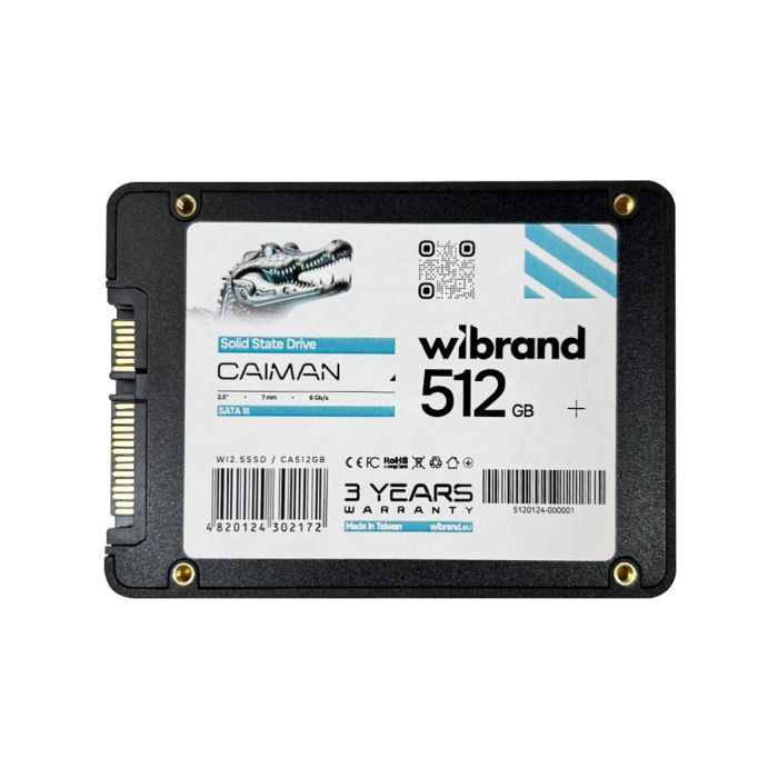 Накопичувач SSD Wibrand Caiman 512GB 2.5"; 7mm SATAIII Bulk (WI2.5SSD/CA512GB)