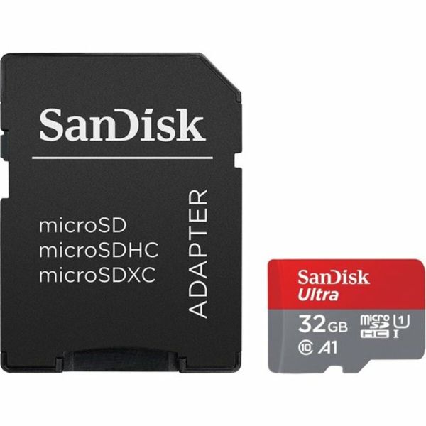 Карта пам'яті microSDHC (UHS-1) SanDisk Ultra 32Gb class 10 A1 (98Mb/s, 653x) (adapter SD) (SDSQUAR-032G-GN6MA)