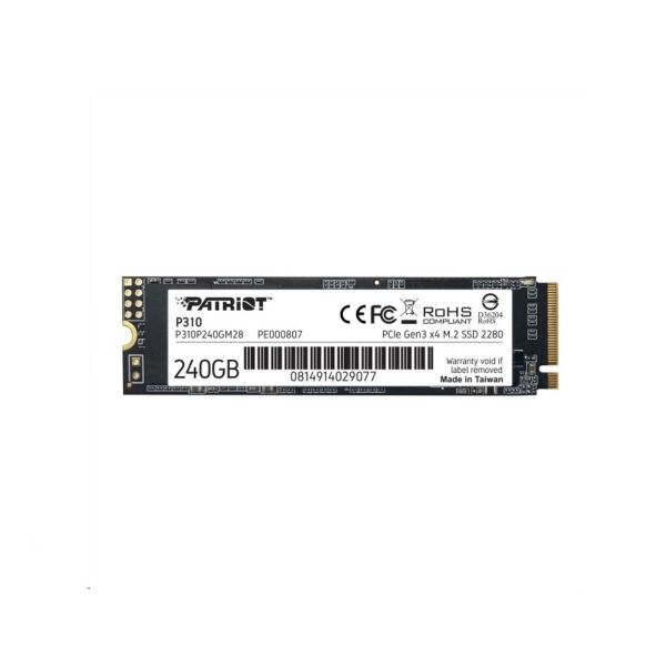 Накопичувач SSD M.2 Patriot P310 240GB NVMe 2280 PCIe 3.0 3D TLC (P310P240GM28)