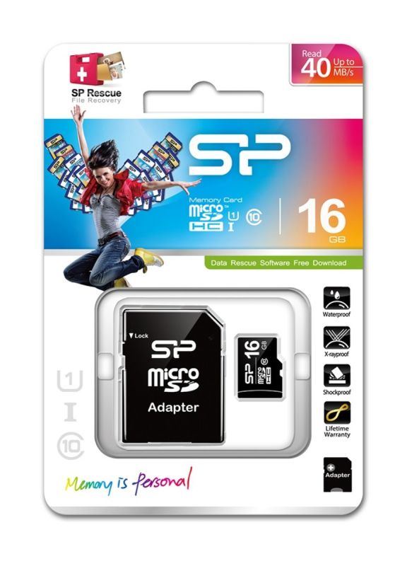 Карта пам'яті microSDHC SiliconPower 16Gb class 10 (adapter SD) (SP016GBSTH010V10SP)
