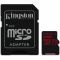 microSDXC (UHS-1 U3) Kingston Canvas React 64Gb class 10 (R100MB/s, W80MB/s) (adapter SD) (SDCR/64GB)