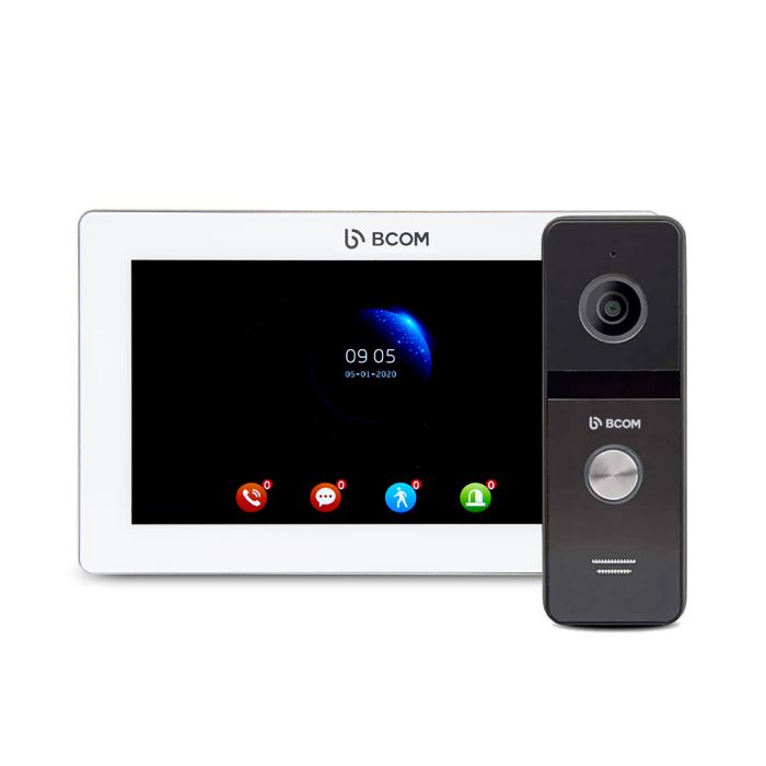 Комплект відеодомофона BCOM BD-770FHD White + BCOM BT-400FHD Black