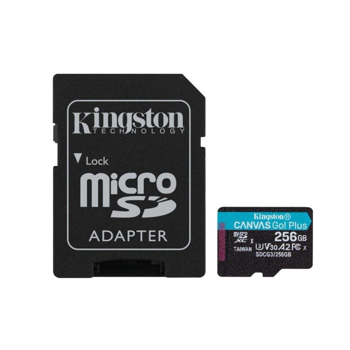 Карта пам'яті microSDXC (UHS-1 U3) Kingston Canvas Go Plus 256Gb class 10 A2 V30 (R170MB/s, W90MB/s) (adapter SD) (SDCG3/256GB)