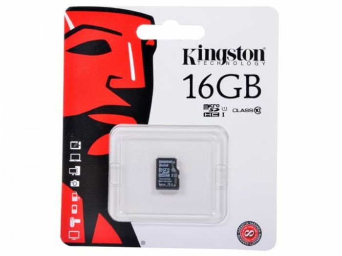 microSDHC (UHS-1) Kingston 16Gb class 10 (SDC10/16GBSP)
