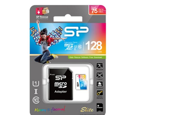 Карта пам'яті microSDXC (UHS-1 U1) SiliconPower Elite Color 128Gb class 10 A1 V10 (adapter SD) (SP128GBSTXBV1V20SP)