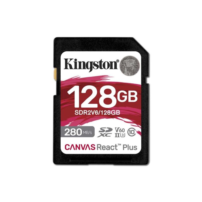 Карта пам'яті SDXC (UHS-II U3) Kingston Canvas React Plus 128Gb class 10 V60 (R280MB/s, W150MB/s) (SDR2V6/128GB)