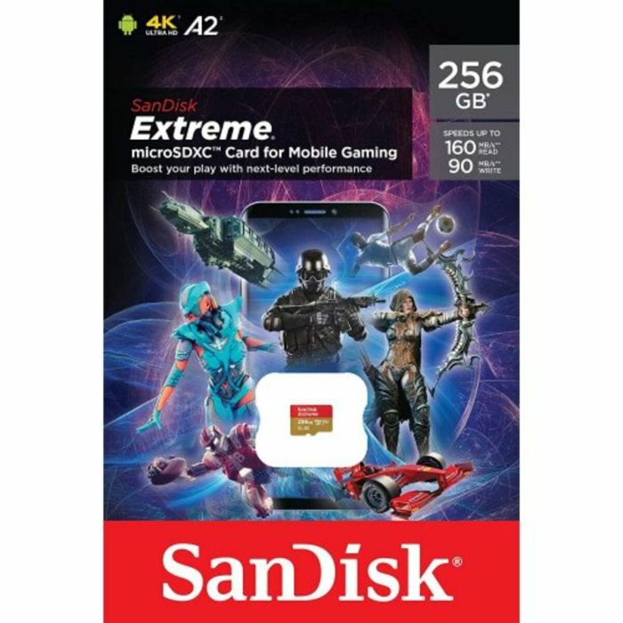 Карта пам'яті microSDXC (UHS-1 U3) SanDisk Extreme For Mobile Gaming 256Gb class 10  A2 V30 (R160MB/s, W90MB/s) (SDSQXA1-256G-GN6GN)
