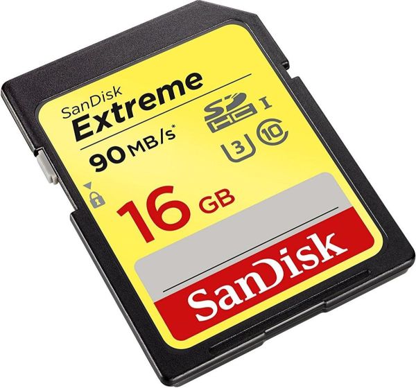 SDHC (UHS-1 U3) SanDisk Extreme 16Gb class 10 (90Mb/s, 600x) (SDSDXNE-016G-GNCIN)