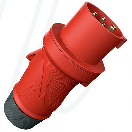 Штекер PowerTOP Xtra з ErgoCONTACT 32А 4п 6г 400В, IP54 червоний, MENNEKES (артикул 13516)