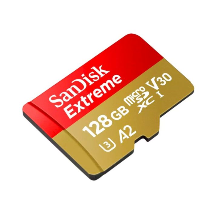 Карта пам'яті microSDXC (UHS-1 U3) SanDisk Extreme For Action Cams and Drones A2 128Gb class 10 V30 (R190MB/s,W90MB/s) (adapter) (SDSQXAA-128G-GN6AA)