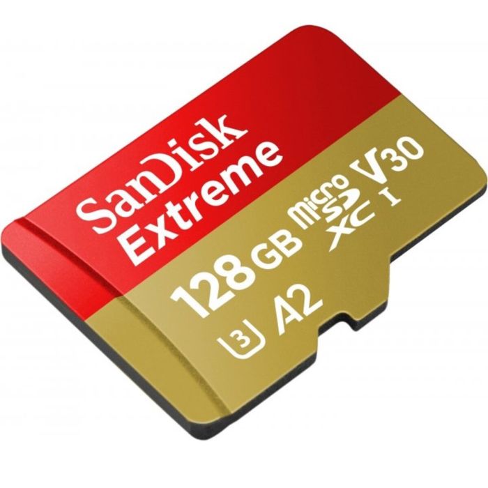 Карта пам'яті microSDXC (UHS-1 U3) SanDisk Extreme A2 128Gb class 10 V30 (R190MB/s,W90MB/s) (adapter SD) (SDSQXAA-128G-GN6MA)