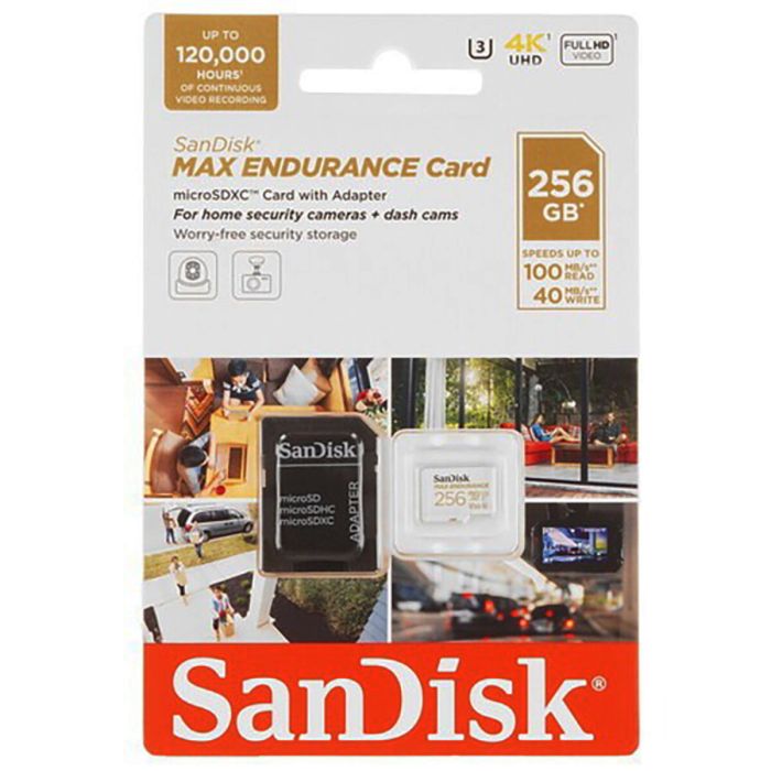 Карта пам'яті microSDXC (UHS-1 U3) SanDisk MAX Endurance 256Gb class 10 V30 (100Mb/s) (adapterSD) (SDSQQVR-256G-GN6IA)
