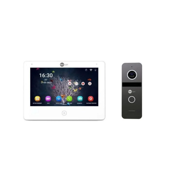 Комплект відеодомофона NeoLight NeoKIT IP Pro WF 7 : IP відеодомофон 7" з Wi-Fi та 2 Мп відеопанель