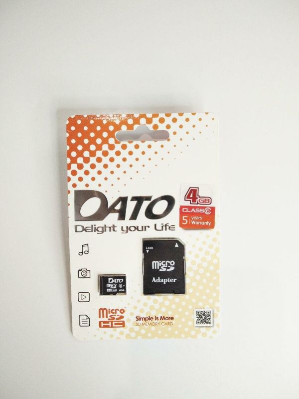Карта пам'яті microSDHC DATO 4Gb class 6 (adapter SD) (DT_CL06/4GB-RA)
