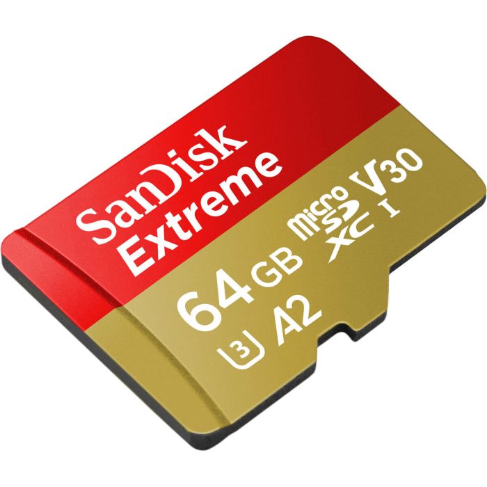 Карта пам'яті microSDXC (UHS-1 U3) SanDisk Extreme Action 64Gb class 10  A2 V30 (R160MB/s) (adapter SD) (SDSQXA2-064G-GN6AA)