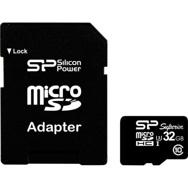Карта пам'яті microSDHC (UHS-1 U3) SiliconPower Superior 32Gb class 10 V10 (adapter SD) (SP032GBSTHDU3V10SP)