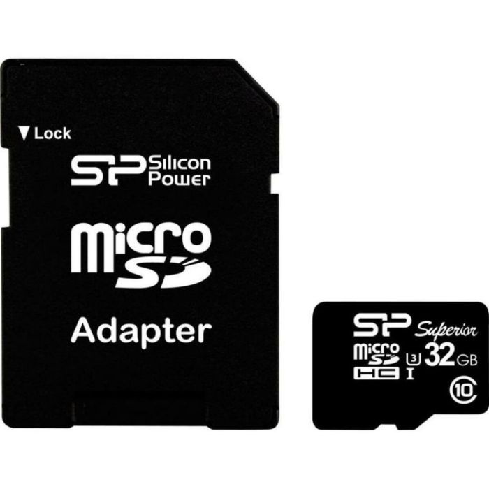Карта пам'яті microSDHC (UHS-1 U3) SiliconPower Superior 32Gb class 10 V10 (adapter SD) (SP032GBSTHDU3V10SP)