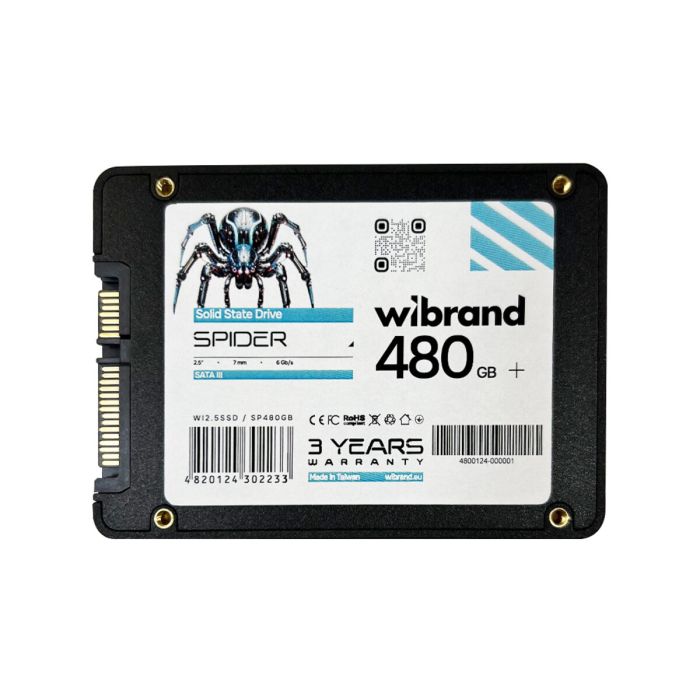 Накопичувач SSD Wibrand Spider 480GB 2.5"; 7mm SATAIII Bulk (WI2.5SSD/SP480GB)