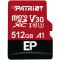 Карта пам'яті microSDXC (UHS-1 U3) Patriot EP Series 512Gb class 10 V30 (R-100MB/s, W-80MB/s) (adapter SD) (PEF512GEP31MCX)