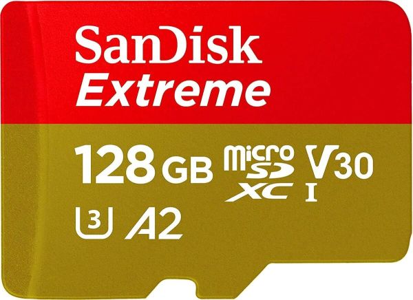 Карта пам'яті microSDXC (UHS-1 U3) SanDisk Extreme 128Gb class 10  A2 V30 (R160MB/s, W90MB/s) (SDSQXA1-128G-GN6GN)