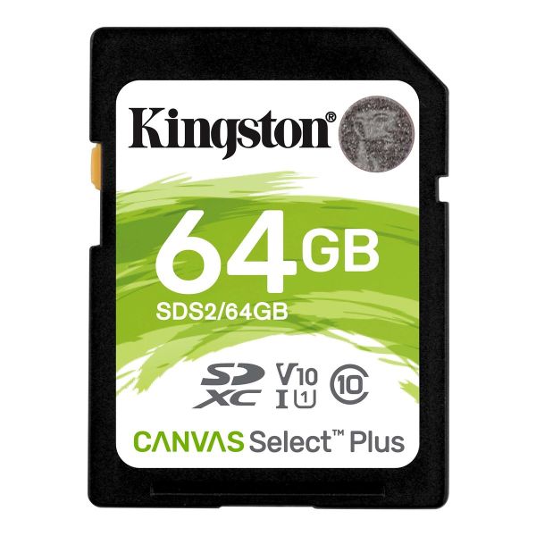 Карта пам'яті SDXC (UHS-1 U1) Kingston Canvas Select Plus 64Gb class 10 V10 (R-100MB/s) (SDS2/64GB)