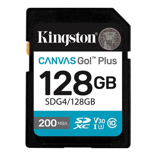 Карта пам'яті SDXC (UHS-1 U3) Kingston Canvas Go! Plus 128Gb class 10 A2 V30 (R200MB/s) (SDG4/128GB)