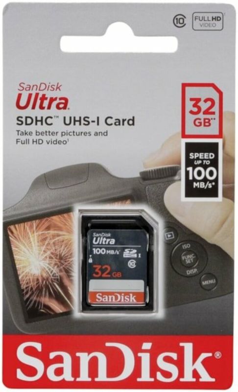 Карта пам'яті SDHC (UHS-1) SanDisk Ultra 32Gb class 10 (100Mb/s) (SDSDUNR-032G-GN3IN)