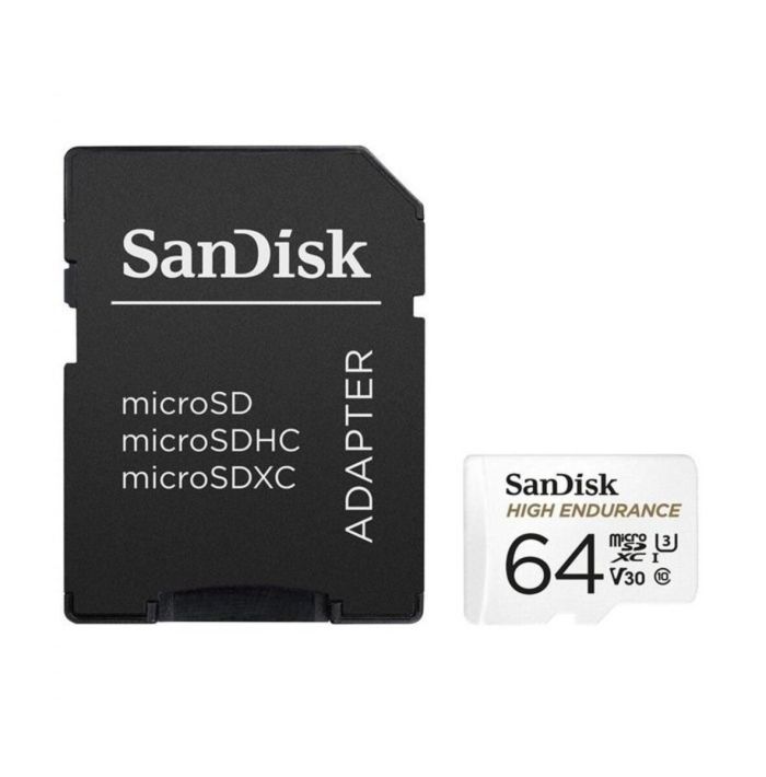 Карта пам'яті microSDXC (UHS-1 U3) SanDisk Max Endurance 64Gb class 10 V30 (R100Mb/sW40Mb/s) (adapterSD) (SDSQQVR-064G-GN6IA)