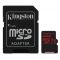 microSDXC (UHS-1 U3) Kingston Canvas React 64Gb class 10 (R100MB/s, W80MB/s) (adapter SD) (SDCR/64GB)