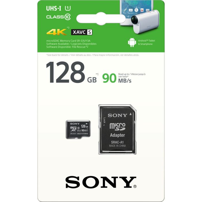 Карта пам'яті microSDXC (UHS-1 U1) Sony 128Gb class 10 (90MB/s) (adapter SD) (SR-G1UY3A/T)