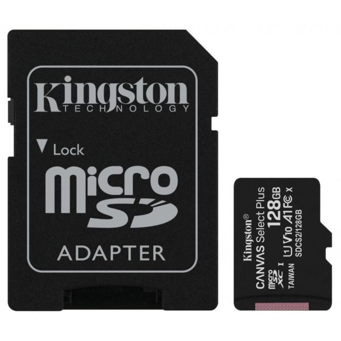 Карта пам'яті microSDXC (UHS-1) Kingston Canvas Select Plus 128Gb class 10 А1 (R-100MB/s) (adapter SD) (SDCS2/128GB)