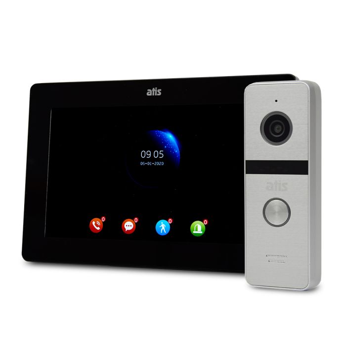 Комплект відеодомофона ATIS AD-770FHD Black + AT-400HD Silver