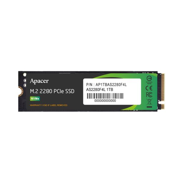 Накопичувач SSD M.2 Apacer AS2280F4L 1TB 2280 PCIe 5.0x4 NVMe 3D Nand Read/Write: 10400/8600 MB/sec (AP1TBAS2280F4L-1)