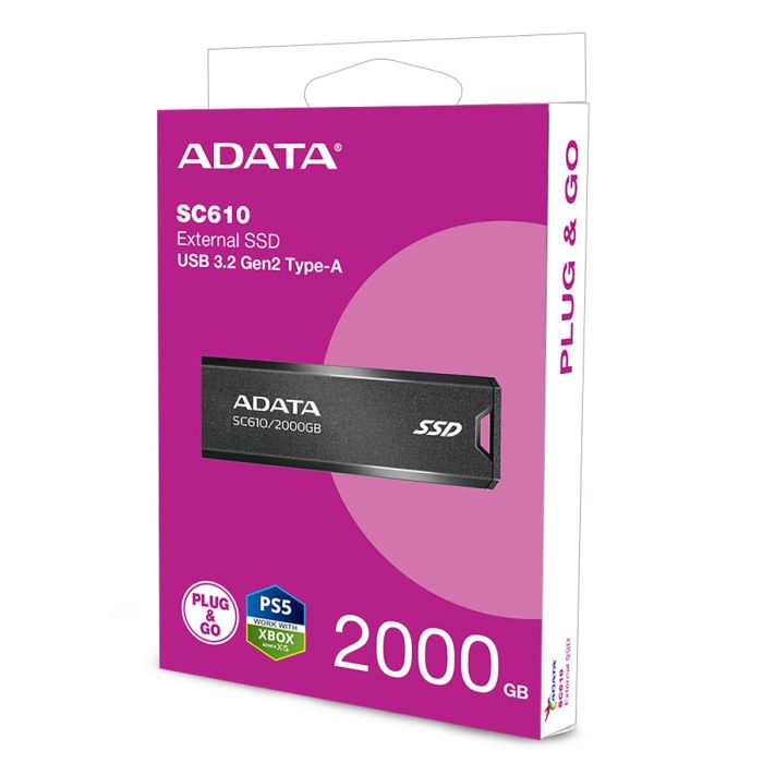 Портативний SSD ADATA SC610 2TB USB 3.2  550/500Mb/s Black (SC610-2000G-CBK/RD)