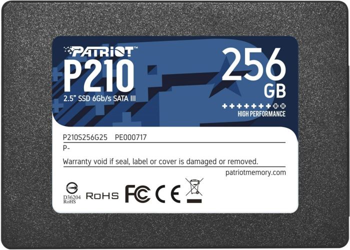 Накопичувач SSD Patriot P210 256GB 2.5"; 7mm SATAIII 3D QLC (P210S256G25)