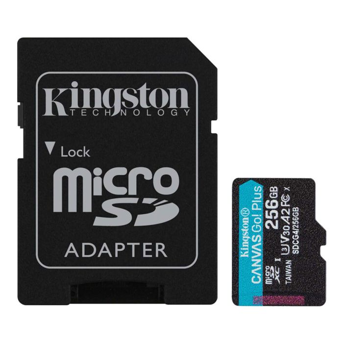 Карта пам'яті microSDXC (UHS-1 U3) Kingston Canvas Go! Plus 256Gb class 10 A2 V30 (R200MB/s, W-160MB/s) (adapter SD) (SDCG4/256GB)