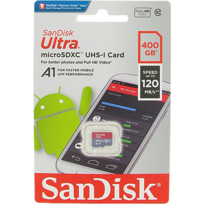 Карта пам'яті microSDXC (UHS-1) SanDisk Ultra 400Gb class 10 A1 (120Mb/s) (SDSQUA4-400G-GN6MN)