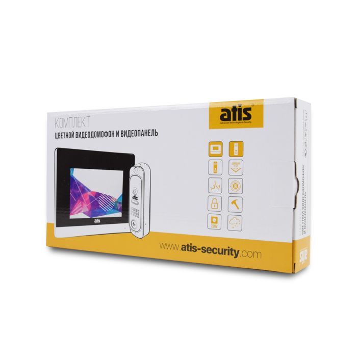 Комплект відеодомофона ATIS AD-780 W Kit box: відеодомофон 7" і відеопанель
