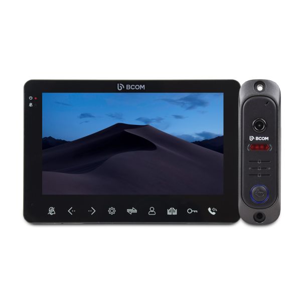 Комплект відеодомофона BCOM BD-780 Black Kit: відеодомофон 7" і відеопанель